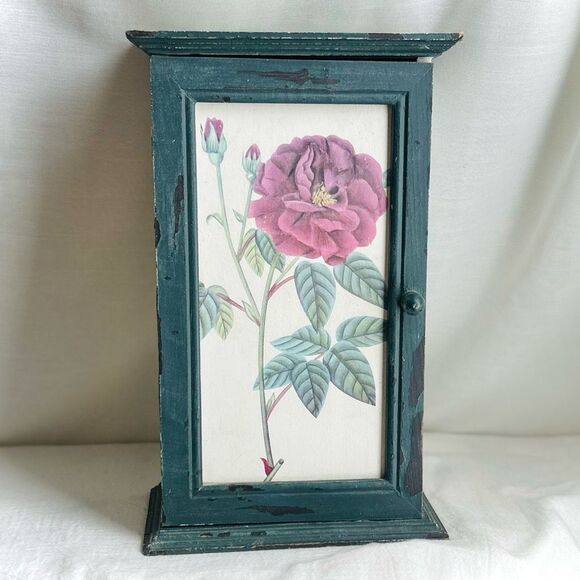 Rose Cottage French Farm Small Wall Table Cabinet - Picture 1 of 8